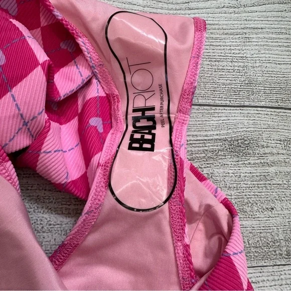 Beach Riot NEW Pink Hot Pink Waist Tie One Piece Swimsuit - Picture 4 of 6